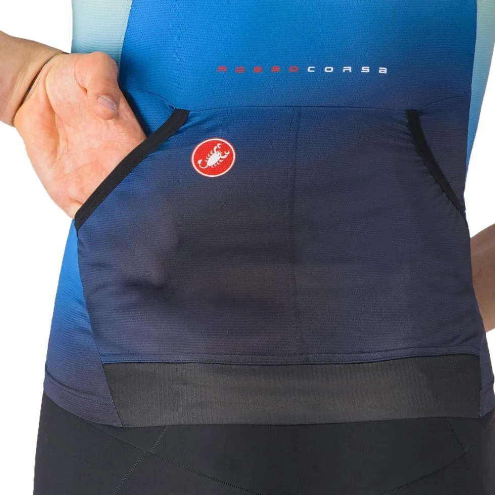 Castelli Free Speed 3 Race Fietsshirt met Korte Mouwen Heren - belgian blue/multicolor vivid 424