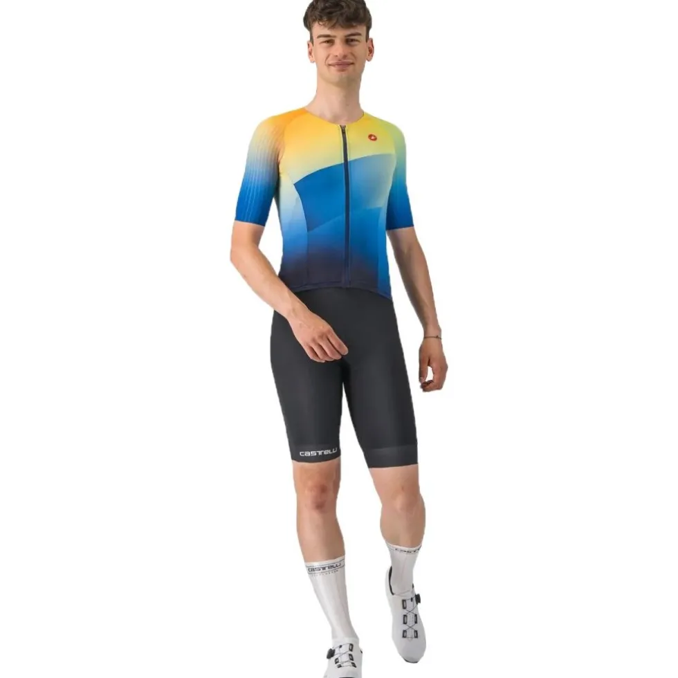 Castelli Free Speed 3 Race Fietsshirt met Korte Mouwen Heren - belgian blue/multicolor vivid 424