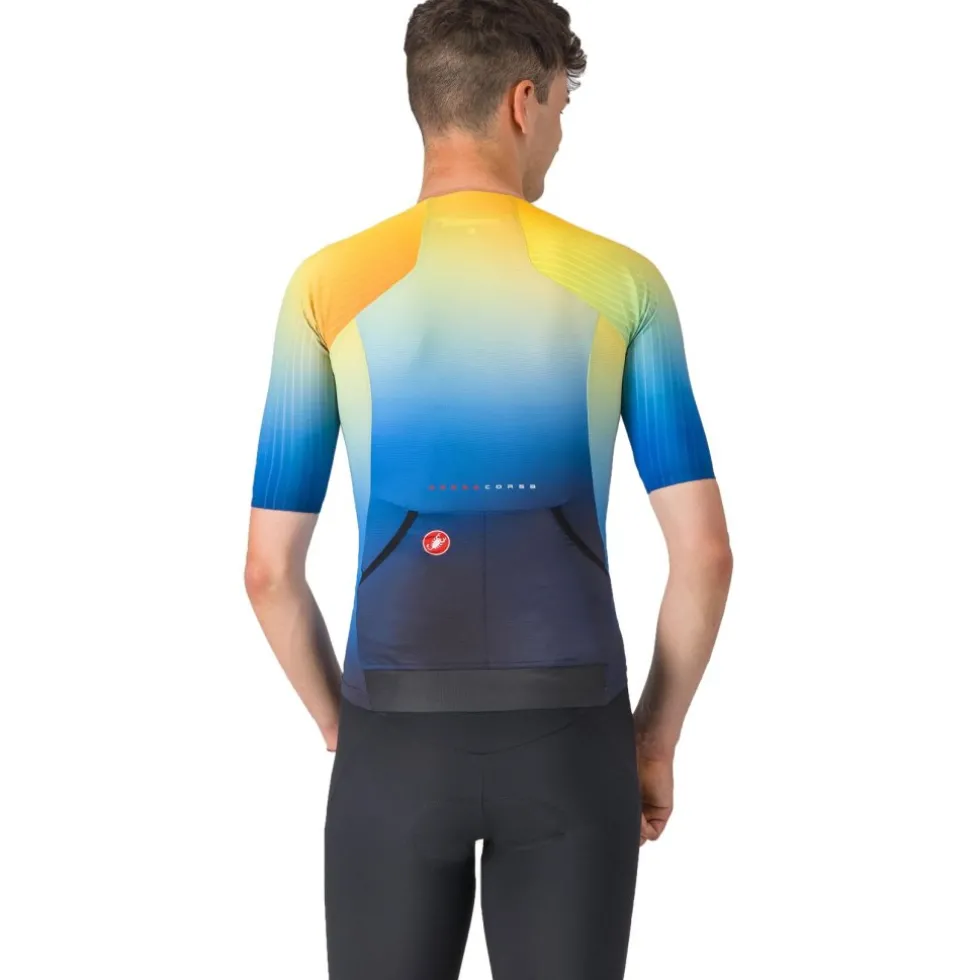 Castelli Free Speed 3 Race Fietsshirt met Korte Mouwen Heren - belgian blue/multicolor vivid 424