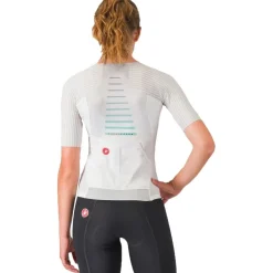 Castelli Free Speed 3 Race Fietsshirt met Korte Mouwen Dames - white/silver grey 101