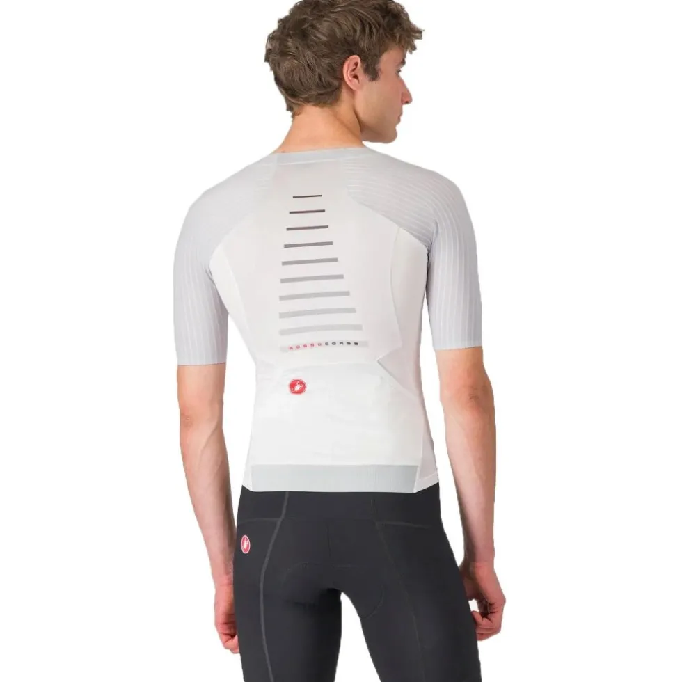 Castelli Free Speed 3 Race Fietsshirt met Korte Mouwen Heren - white/silver grey 101