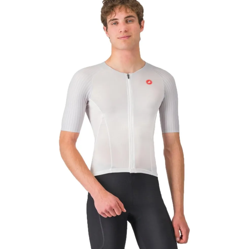Castelli Free Speed 3 Race Fietsshirt met Korte Mouwen Heren - white/silver grey 101