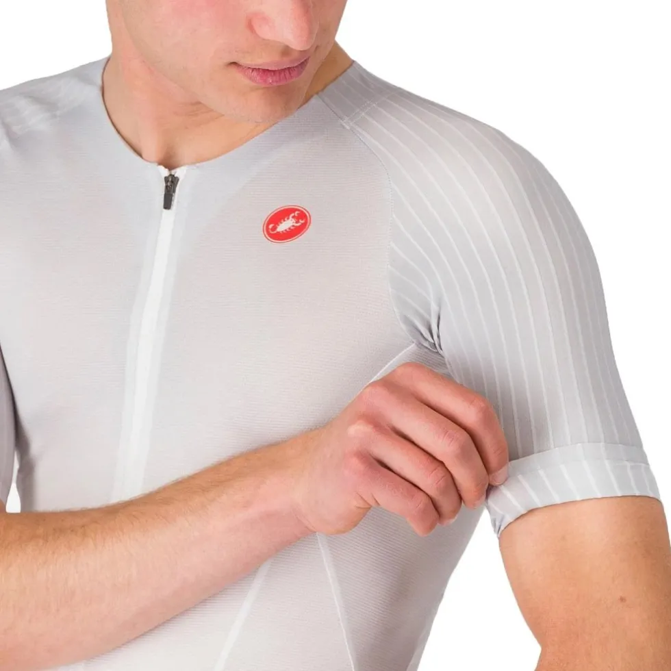 Castelli Free Speed 3 Race Fietsshirt met Korte Mouwen Heren - white/silver grey 101