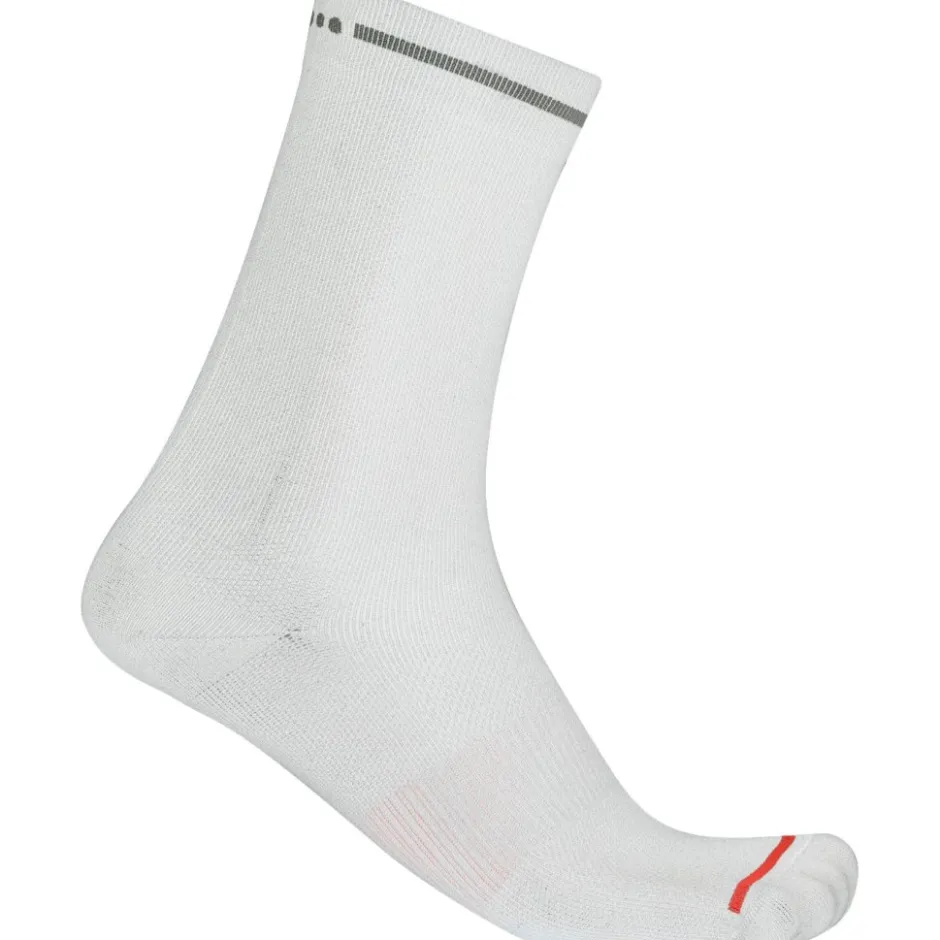 Fietssokken < Castelli Premio Evo 18 Sokken - wit 001