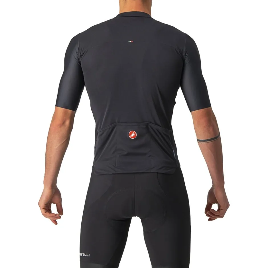 Wielershirts < Castelli Prologo 7 Fiethirt met Korte Mouwen Heren - light black/ilver grey-ivory 085