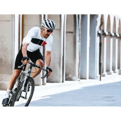 Wielershirts < Castelli Prologo 7 Fiethirt met Korte Mouwen Heren - light black/ilver grey-ivory 085