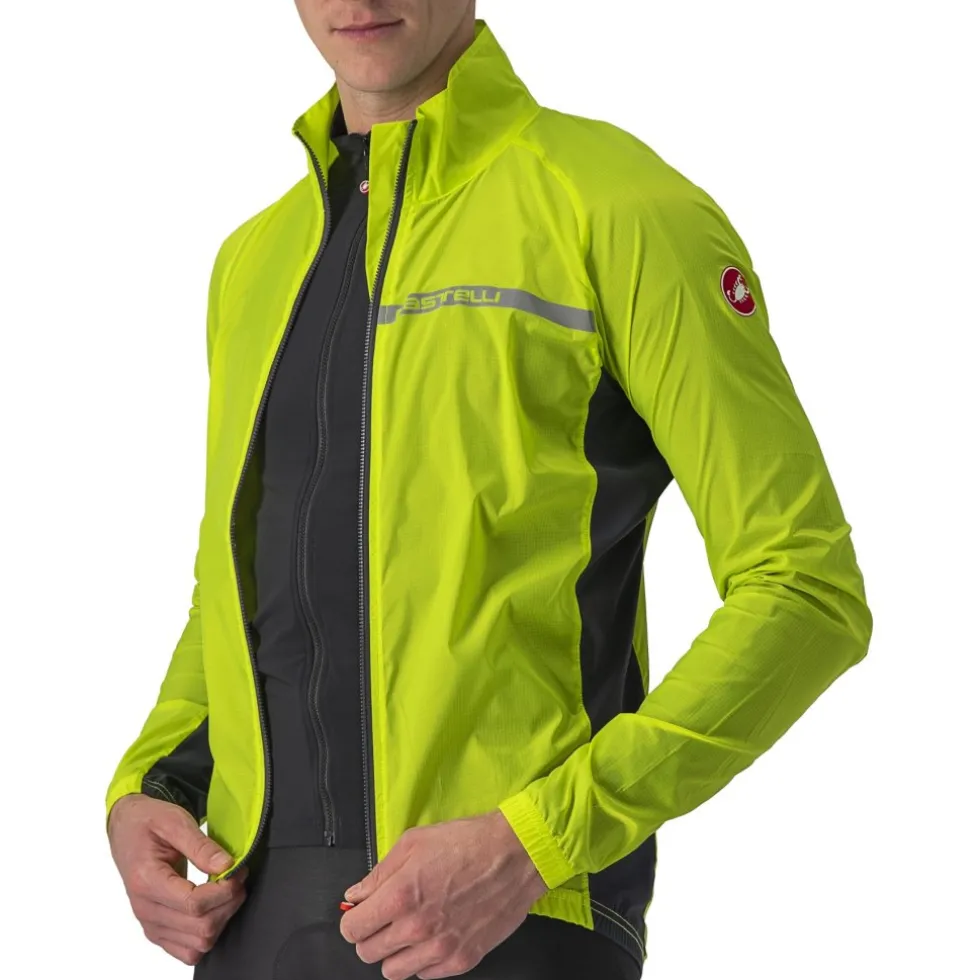 Castelli Squadra Stretch Jas Heren - electric lime/dark grey 383