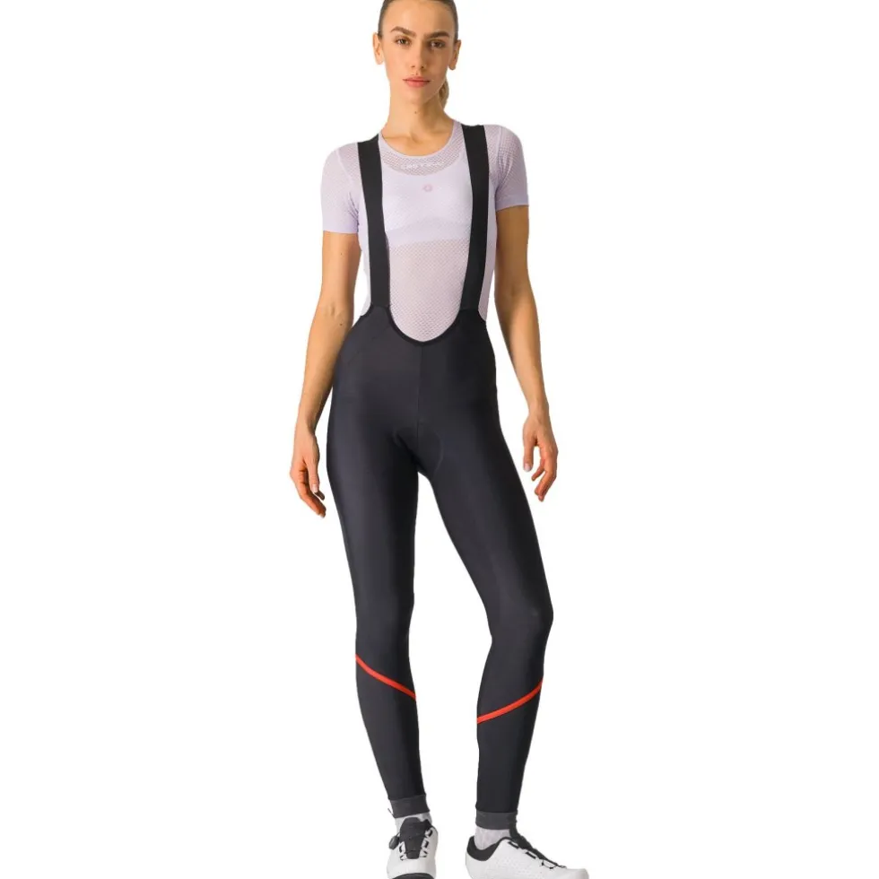 Castelli Velocissima DT Fietsbroek met Bretels Dames - black/hibiscus 181