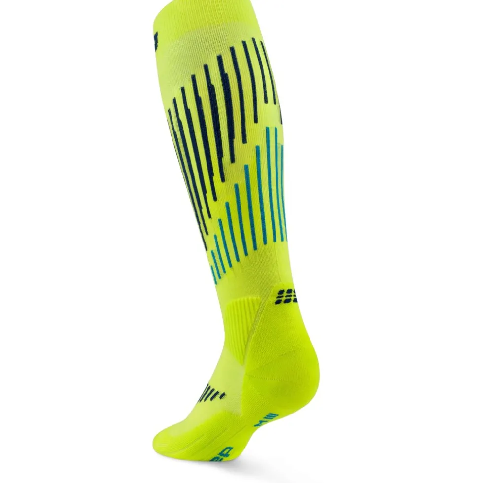 CEP Core Run Merino Tall Compressiesokken Heren - lime/blue
