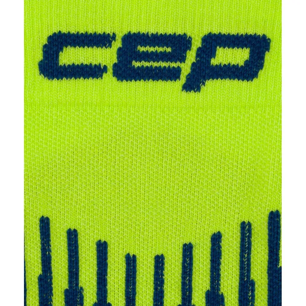 CEP Core Run Merino Tall Compressiesokken Heren - lime/blue