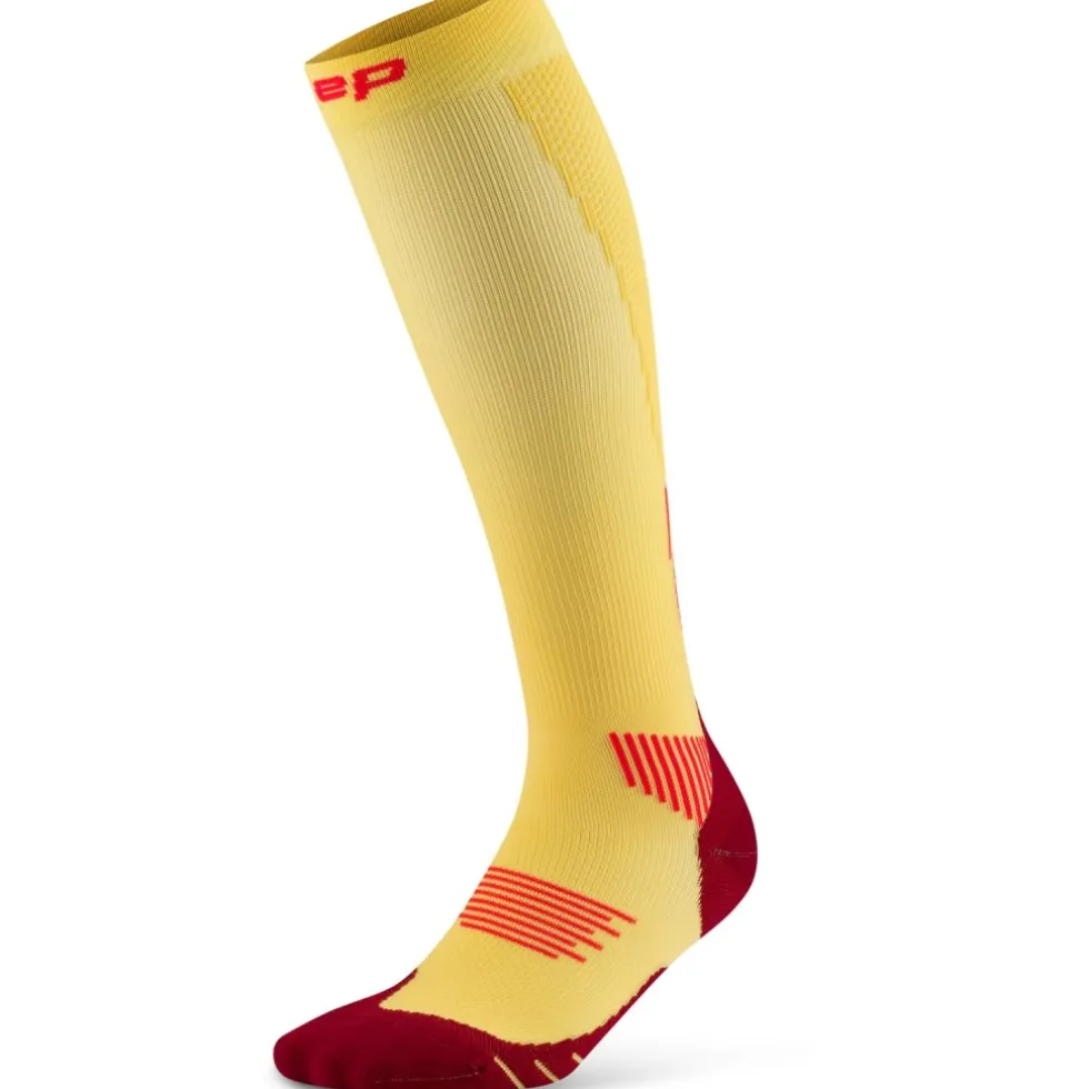 CEP Core Run Tall Compressiesokken Dames - marigold/burgundy