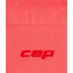 CEP Core Run Ultralight Mid Cut Compressiesokken Heren - neon coral/red