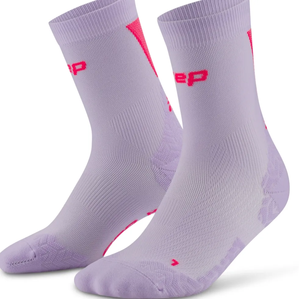 CEP Core Run Ultralight Mid Cut Compressiesokken Heren - lilac/pink