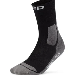 Sokken|Sokken < CEP Hiking Light Cushion Mid Cut Compressiesokken Dames - black/grey