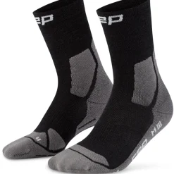 Sokken|Sokken < CEP Hiking Light Cushion Mid Cut Compressiesokken Dames - black/grey