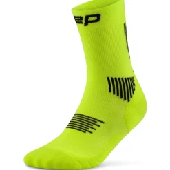 CEP Core Run Mid Cut Compressiesokken Heren - lime/black