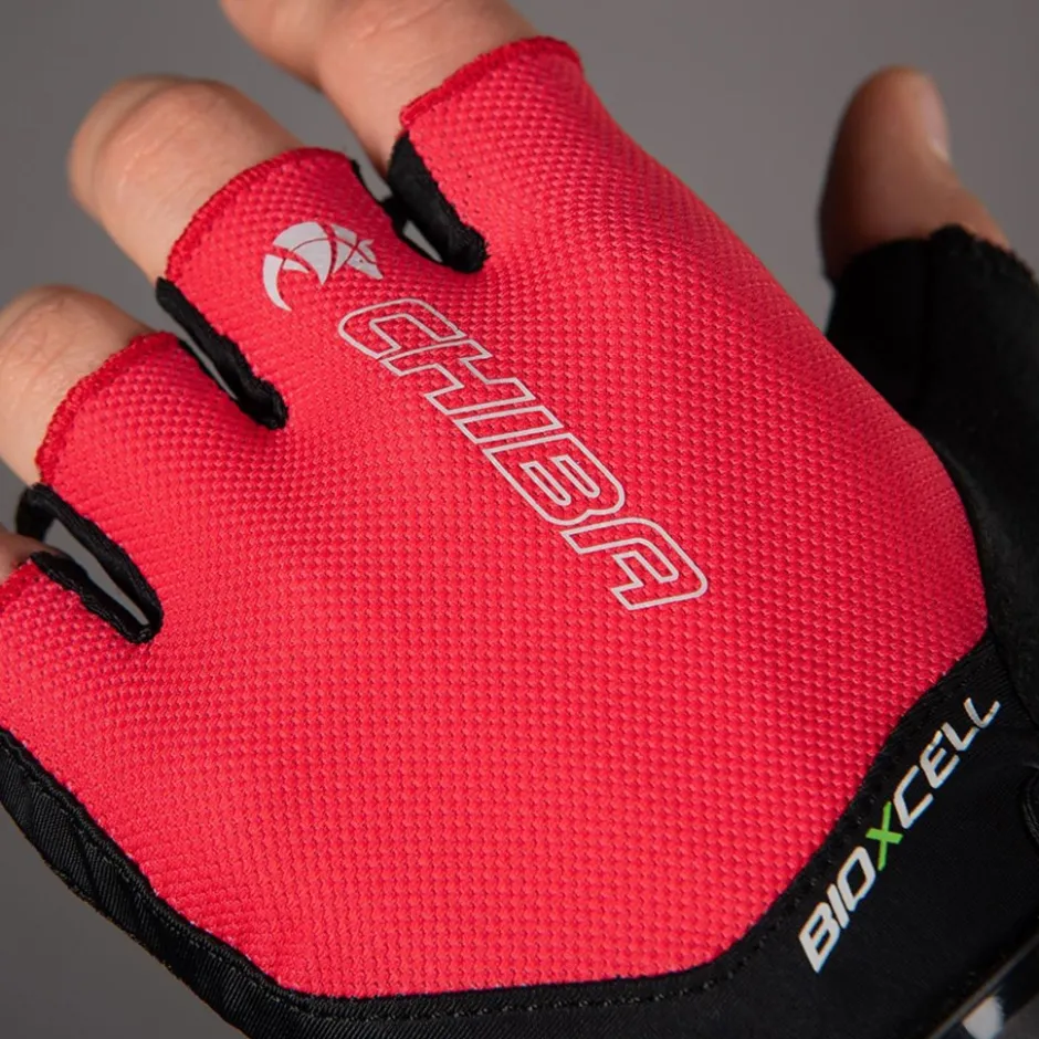 Wielerhandschoenen < Chiba BioXCe Air Handchoenen et Korte Vinger - rood