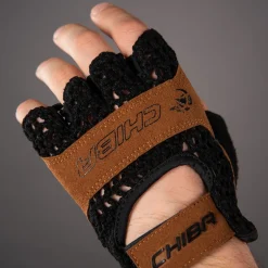 Wielerhandschoenen < Chiba Retro Handchoenen et Korte Vinger - zwart/bruin
