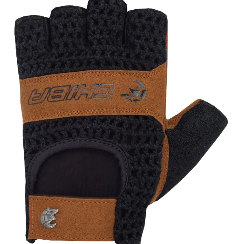 Wielerhandschoenen < Chiba Retro Handchoenen et Korte Vinger - zwart/bruin