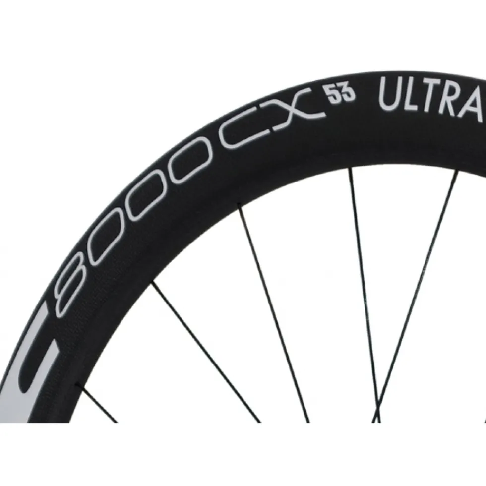 CITEC 8000 CX / 53 Ultra DB Wielset - 28" | Clincher | Centerlock - 12x100mm | 12x142mm - Shimano | zwart/wit
