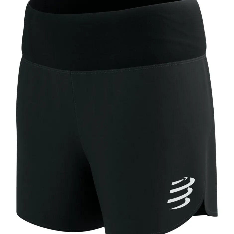 Broeken & Rokken < Compressport Perforance Running hort Dae - zwart