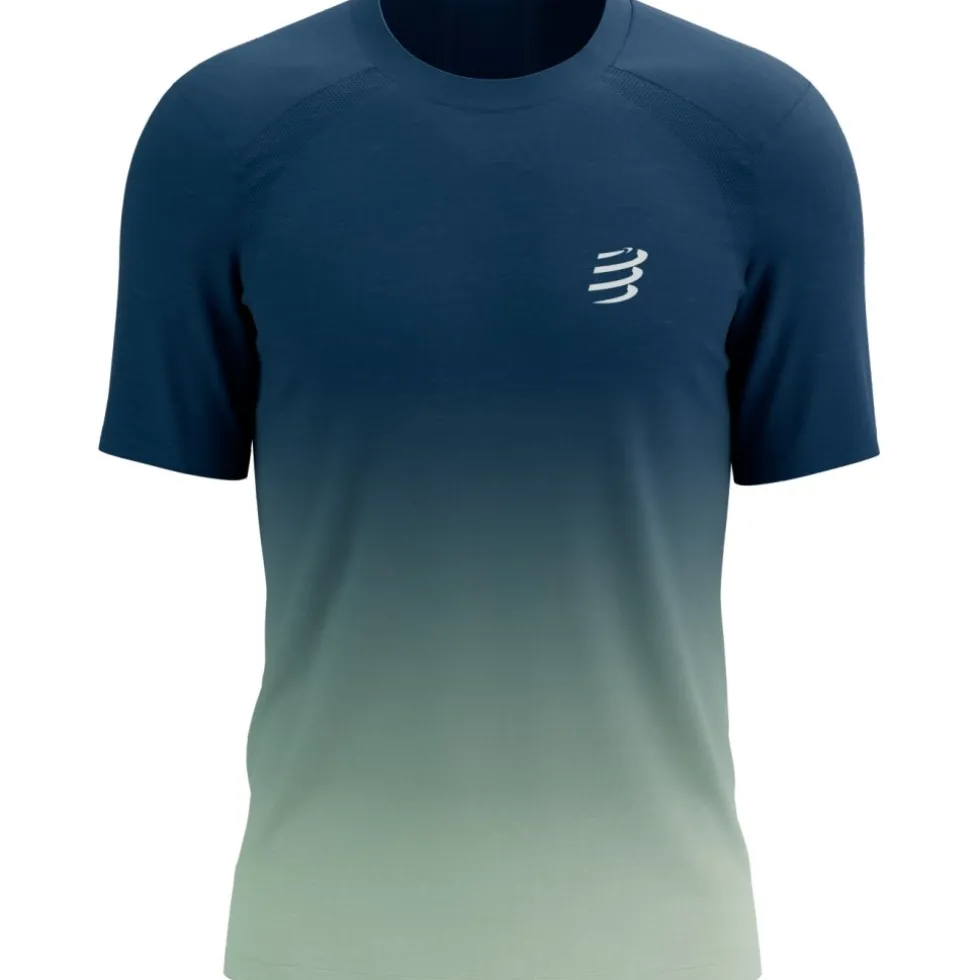 Compressport Performance Running T-Shirt Heren - poseidon/ice flow