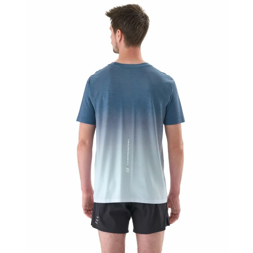 Compressport Performance Running T-Shirt Heren - poseidon/ice flow