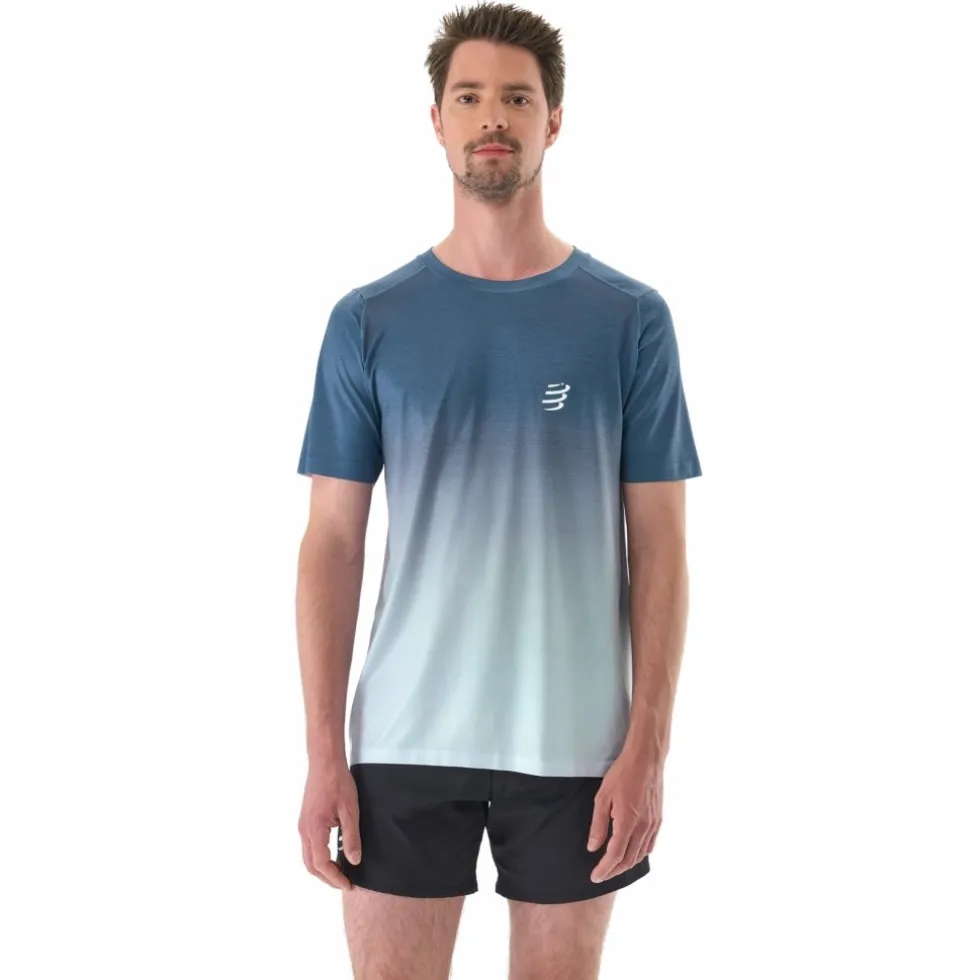 Compressport Performance Running T-Shirt Heren - poseidon/ice flow