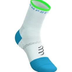 Compressport Pro Marathon Sokken v2.0 - white/norse blue/neon green