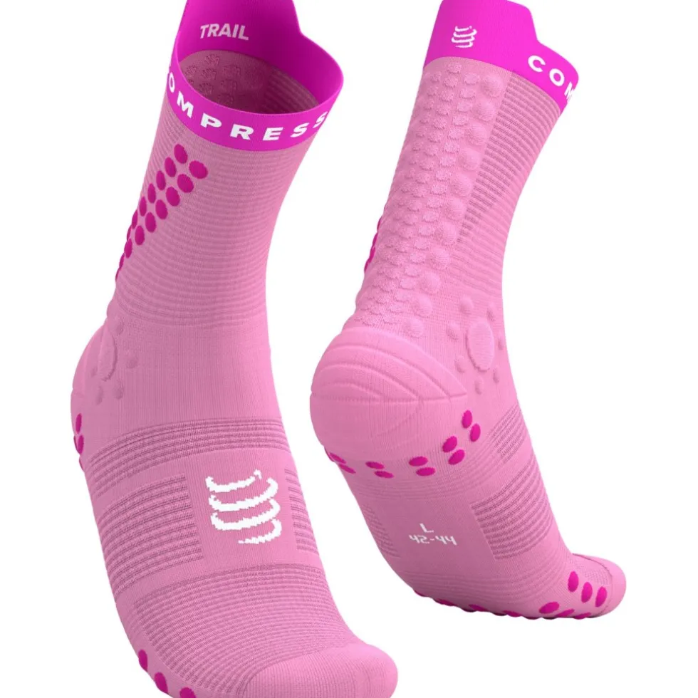 Compressport Pro Racing Compressiesokken v4.0 Trail - begonia/neon pink