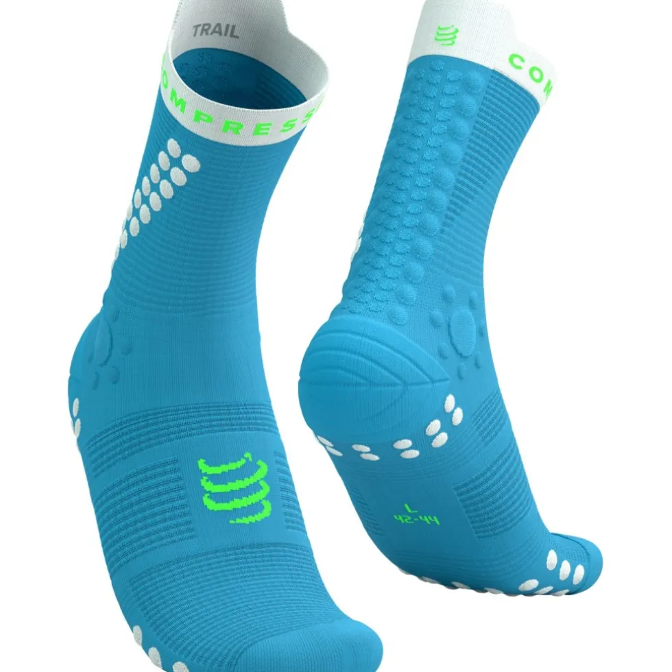 Compressport Pro Racing Compressiesokken v4.0 Trail - norse blue/neon green