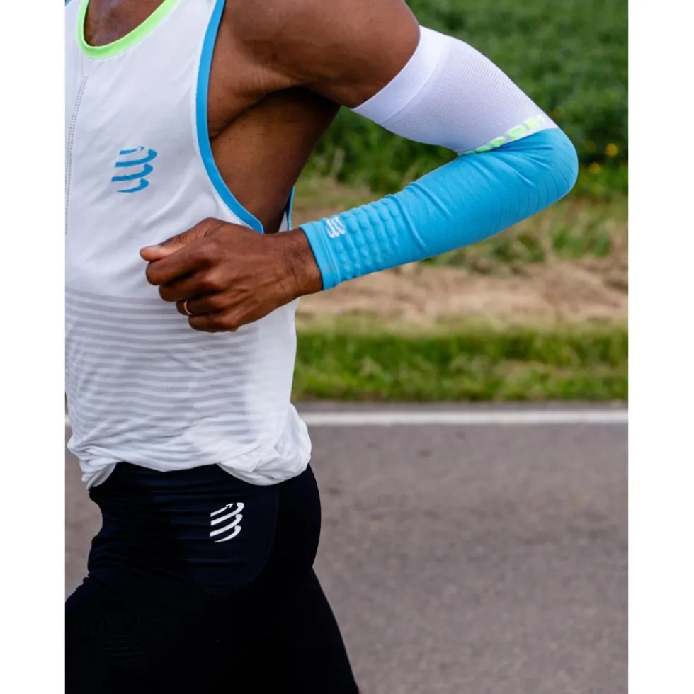 Compressport ArmForce Ultralight Compressie Armwarmers - norse blue/neon green