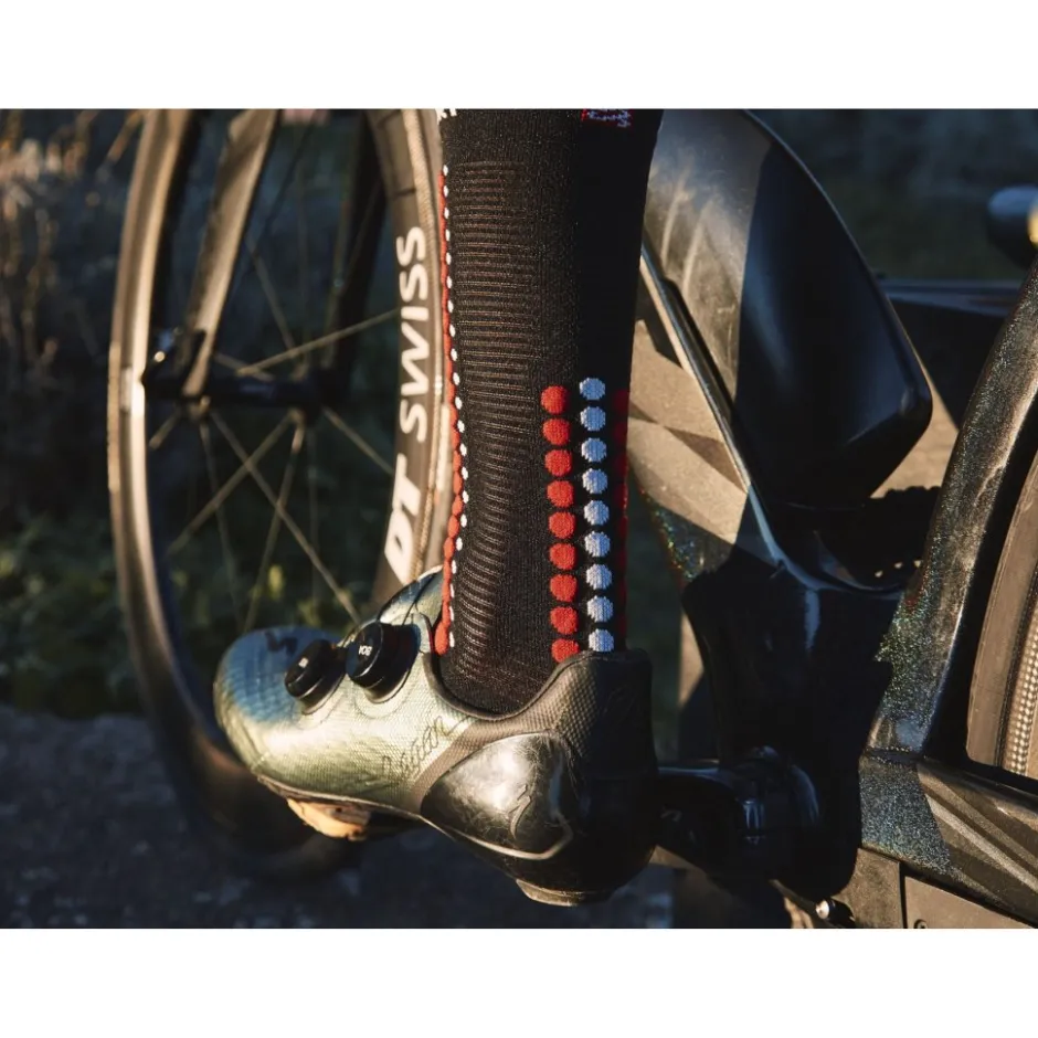 Fietssokken < Compressport Pro Racing Bike Compressiesokken v4.0 - zwart/rood