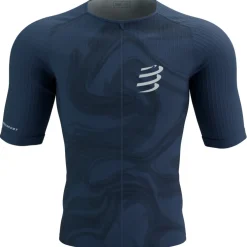 Compressport Tri Postural Aero Shirt met Korte Mouwen Heren - indigo print