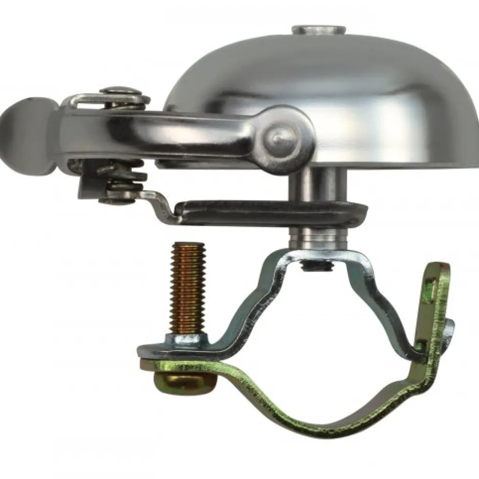 Crane Bell Co. Mini Suzu Fietsbel - Steel Band Mount - matte silver