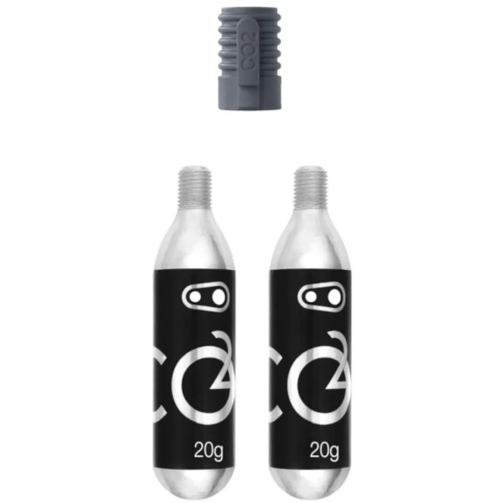 Crankbrothers CO2 Threaded Cartridges with Klic Adapter - 2x20g