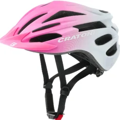 Helmen Kinderen < CRATONI Pacer Jr. Jeugd Fietshelm - pink-white matt