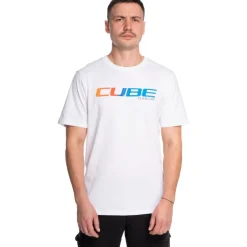 CUBE Organic T-Shirt Heren - TEAMLINE wit