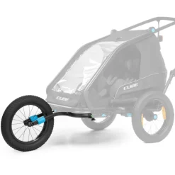 CUBE Fat Wheel Jogger Kit voor Kinderfietskarren Double - zwart