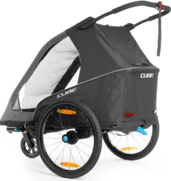Kinderkarren < CUBE Fietskar voor Kinderen Double PURE - black´n´grey