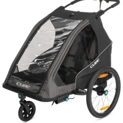 Kinderkarren < CUBE Fietskar voor Kinderen Double PURE - black´n´grey