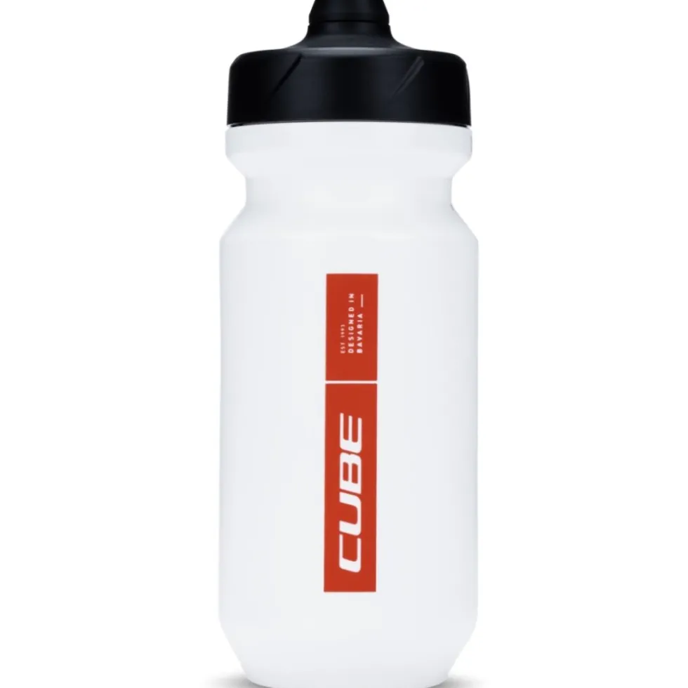 CUBE Flow Fietsfles 500ml - white´n´red
