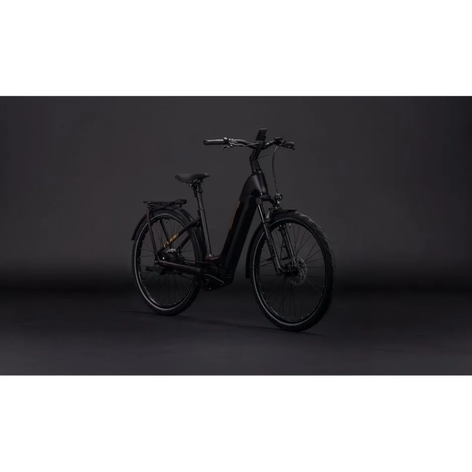 Elektrische Fietsen < CUBE KATHMANDU HYBRID Comfort SLX 800 - Easy Entry - Trekking E-Bike - 2026 - solareclipse / gold