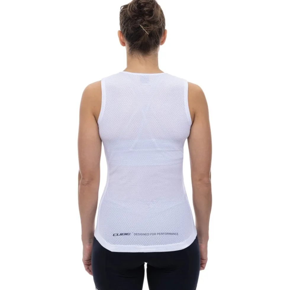 CUBE Mesh Hemd zonder Mouwen Dames - wit