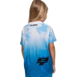 CUBE MTB ROOKIE X Actionteam Fietsshirt met Korte Mouwen Kinderen - topas blue