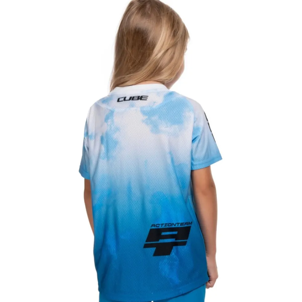 CUBE MTB ROOKIE X Actionteam Fietsshirt met Korte Mouwen Kinderen - topas blue