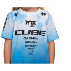 CUBE MTB ROOKIE X Actionteam Fietsshirt met Korte Mouwen Kinderen - topas blue