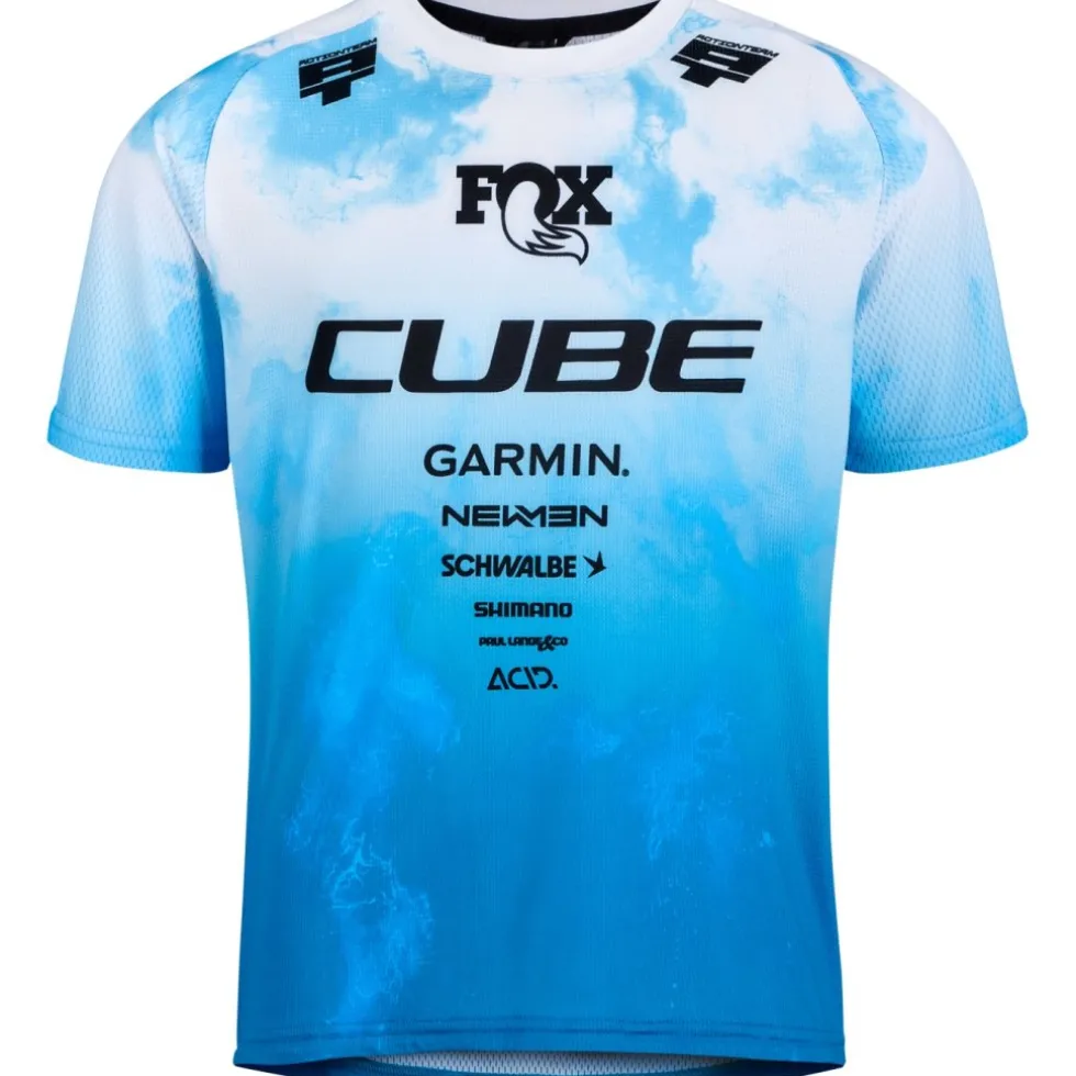 CUBE MTB ROOKIE X Actionteam Fietsshirt met Korte Mouwen Kinderen - topas blue