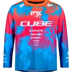 CUBE MTB ROOKIE X Actionteam Fietsshirt met Lange Mouwen Kinderen - blue´n´pink´n´orange