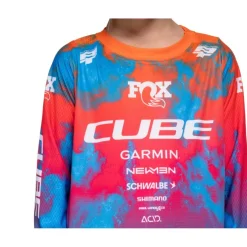 CUBE MTB ROOKIE X Actionteam Fietsshirt met Lange Mouwen Kinderen - blue´n´pink´n´orange